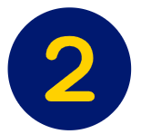 Yellow number two in a blue circle 