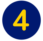 Yellow number four in a blue circle